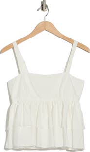 Cinq à Sept Lilwen Tiered Smocked Cotton Blend Top