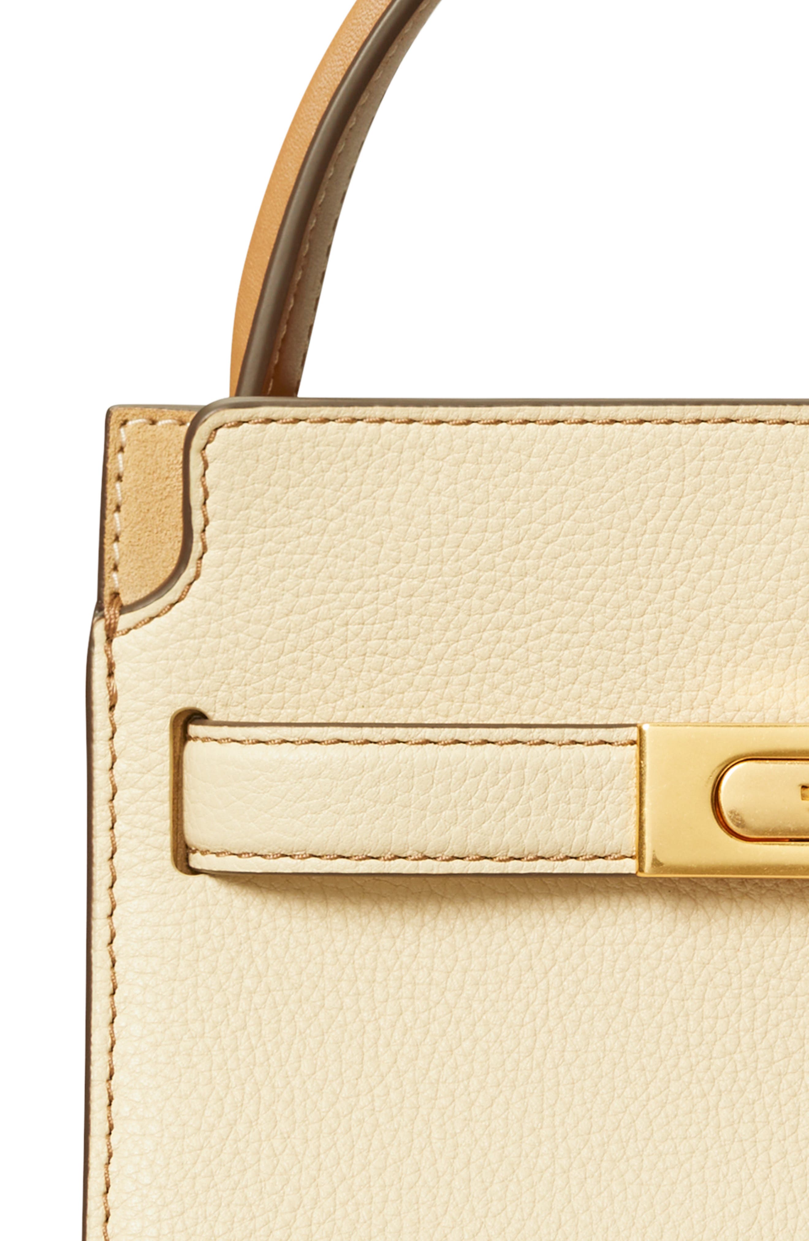 Tory Burch Petite Lee Radziwill Suede & Pebble Leather Double Bag, Alternate, color, 