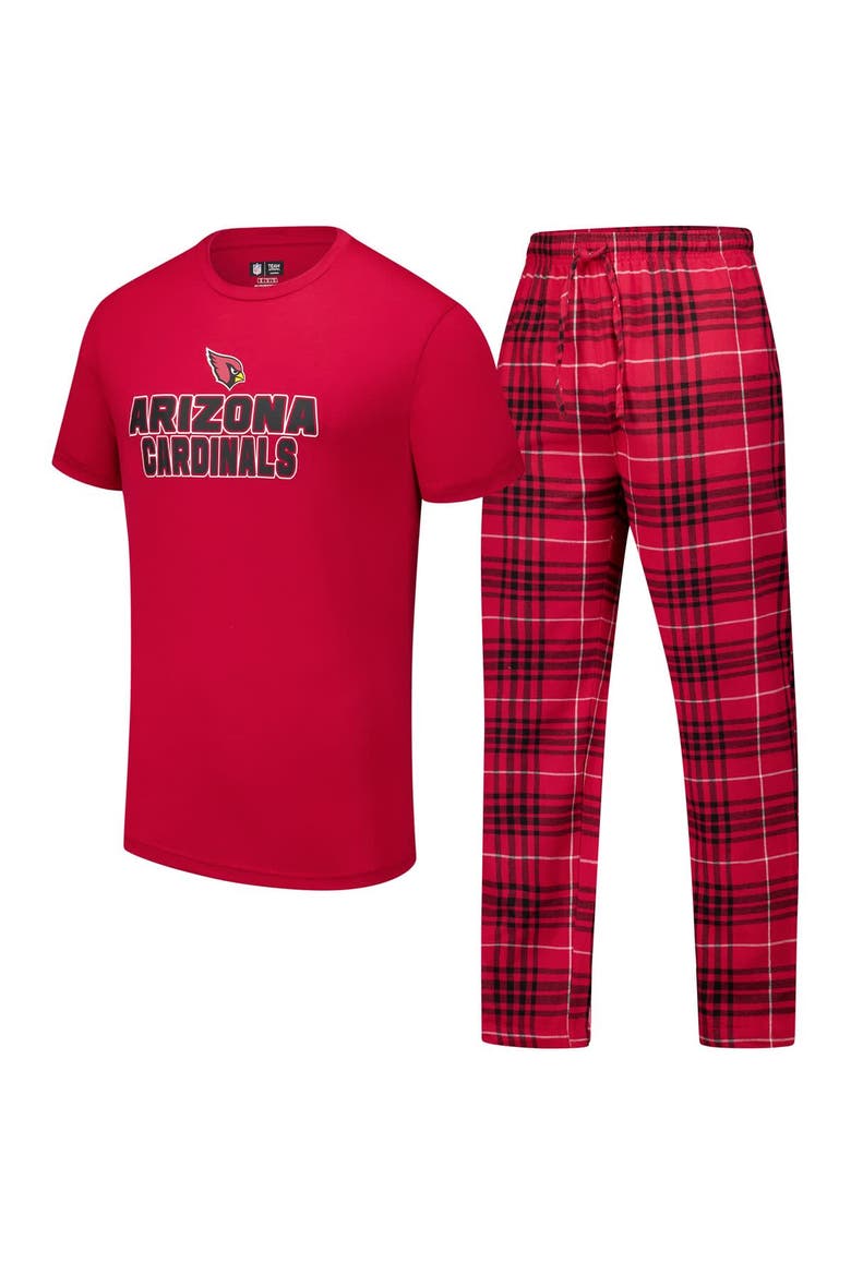 Men's Concepts Sport  Cardinal/Black Arizona Cardinals Vector T-Shirt & Flannel Pants Sleep Set, Main, color, Cardinal