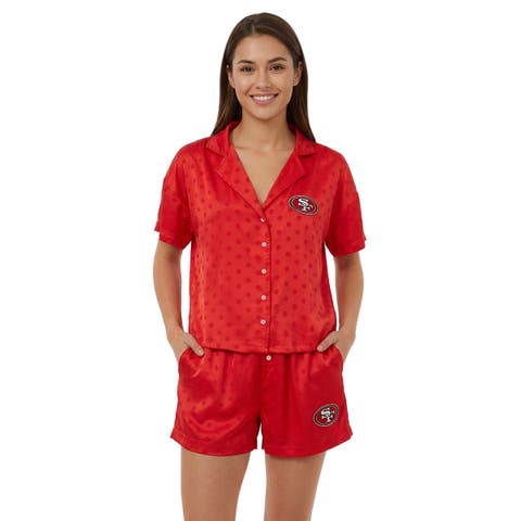 Women's Concepts Sport  Scarlet San Francisco 49ers Wink Dot Satin Jacquard Sleep Set