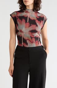 DKNY Funnel Neck Jersey Top