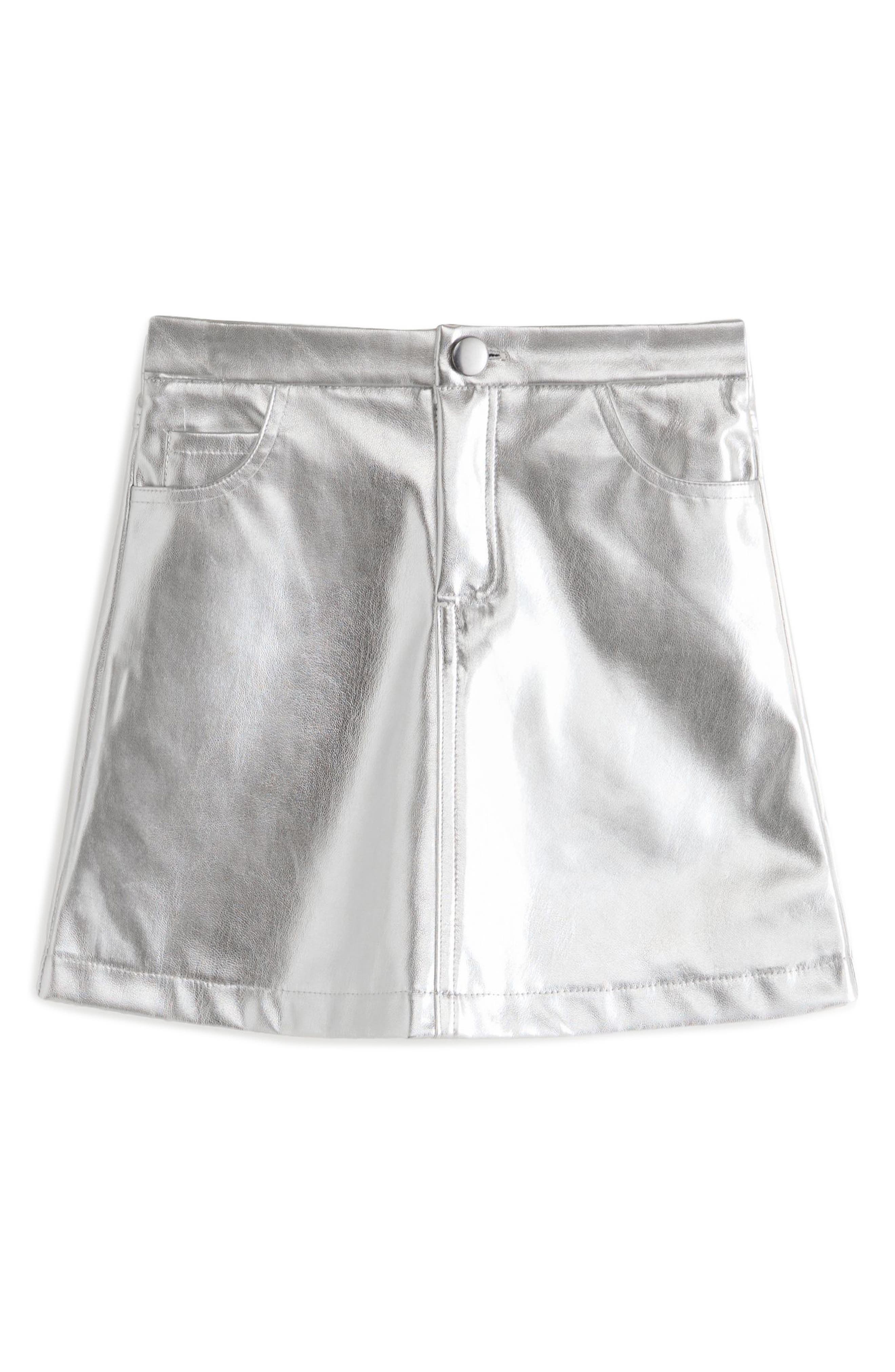 NEXT Kids' Metallic Skirt in Grey 