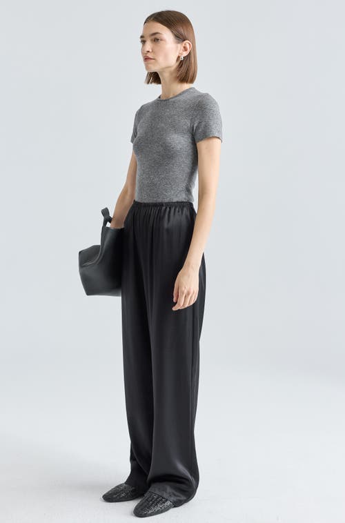 Almina Concept Short Sleeve Knit Top In Gray