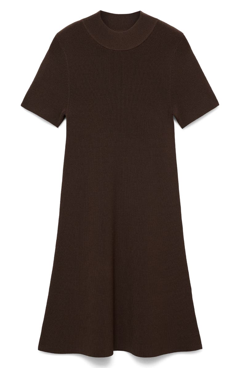 MANGO Perkins Sweater Dress, Alternate, color, Chocolate