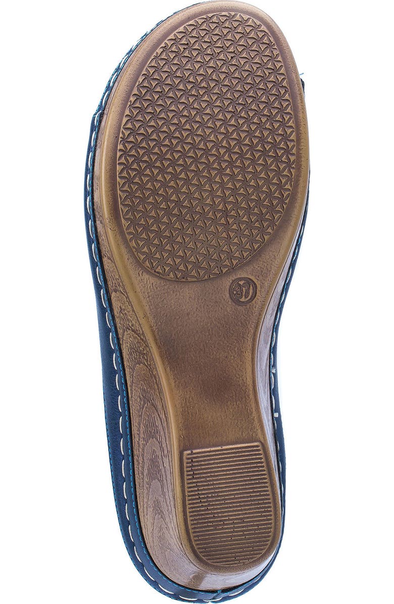 GOOD CHOICE NEW YORK Sydney Floral Platform Wedge Sandal, Alternate, color, Navy