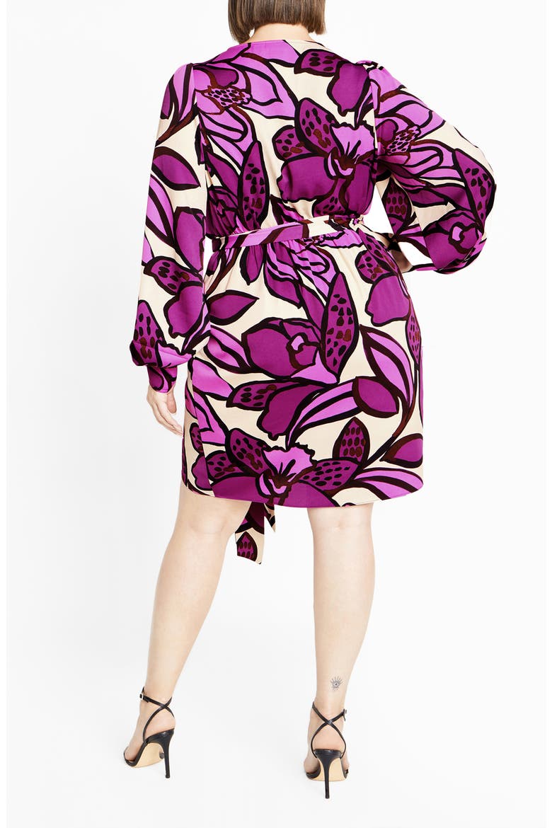 Amalia Floral Long Sleeve Faux Wrap Dress, Alternate, color, PRINT