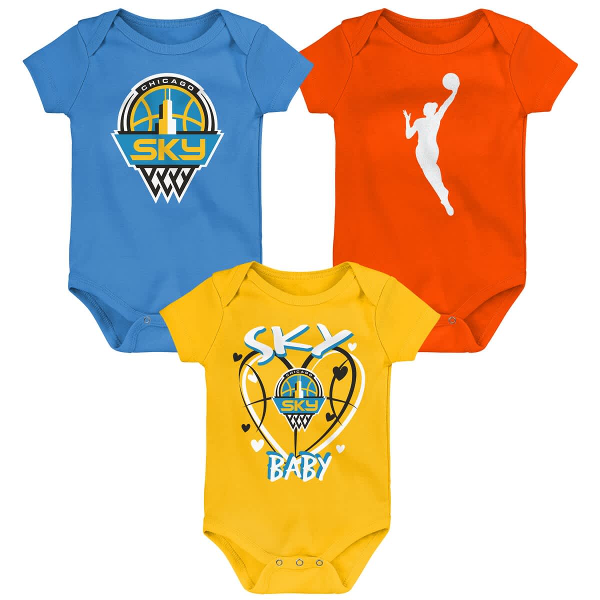 Outerstuff Kids' Infant   Chicago Sky Slide Home 3-piece Creeper Set In Multi