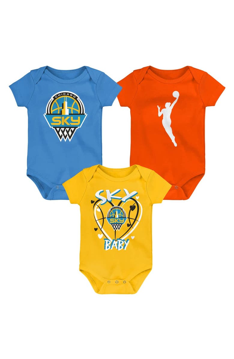 Outerstuff Infant Outerstuff  Chicago Sky Slide Home 3-Piece Creeper Set, Main, color, Light Blue