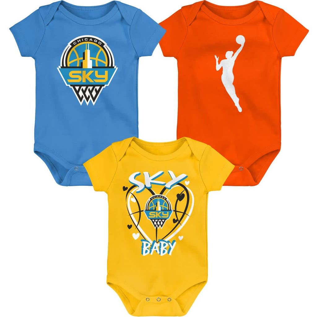 Outerstuff Infant Chicago Sky Slide Home 3-piece Creeper Set In Multi