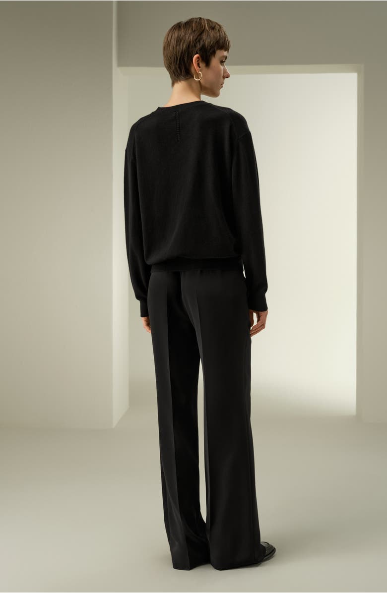 Lilysilk Baby Cashmere V-Neck Sweater, Alternate, color, Black