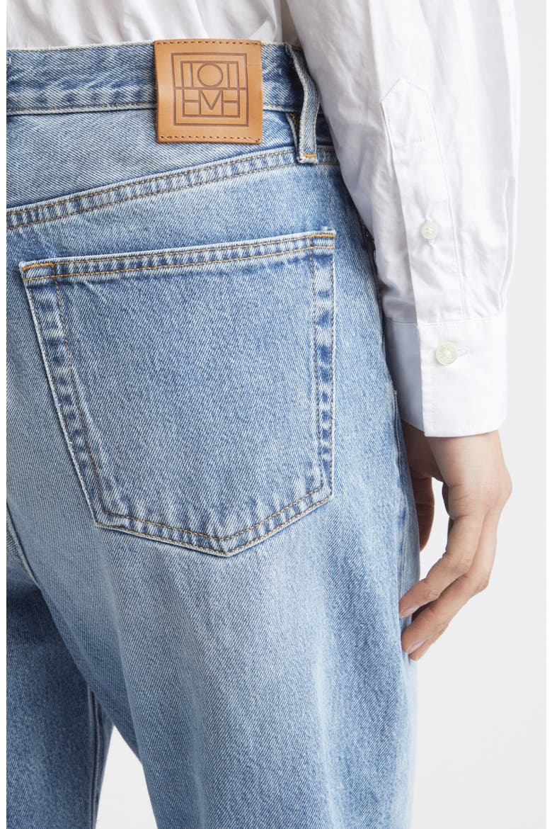 Twisted Seam High Waist Straight Leg Jeans, Alternate, color, WORN BLUE 485