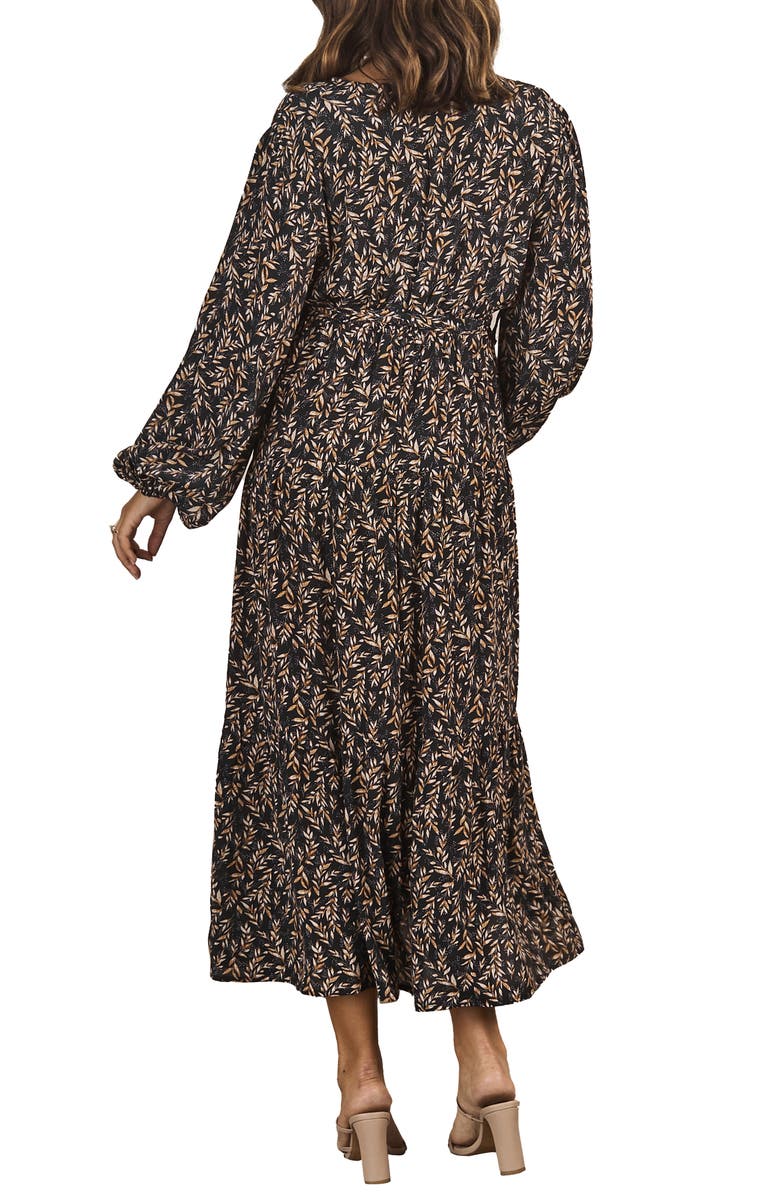 Angel Maternity Lauren V-Neck Puff Sleeve Maternity Midi Dress, Alternate, color, 