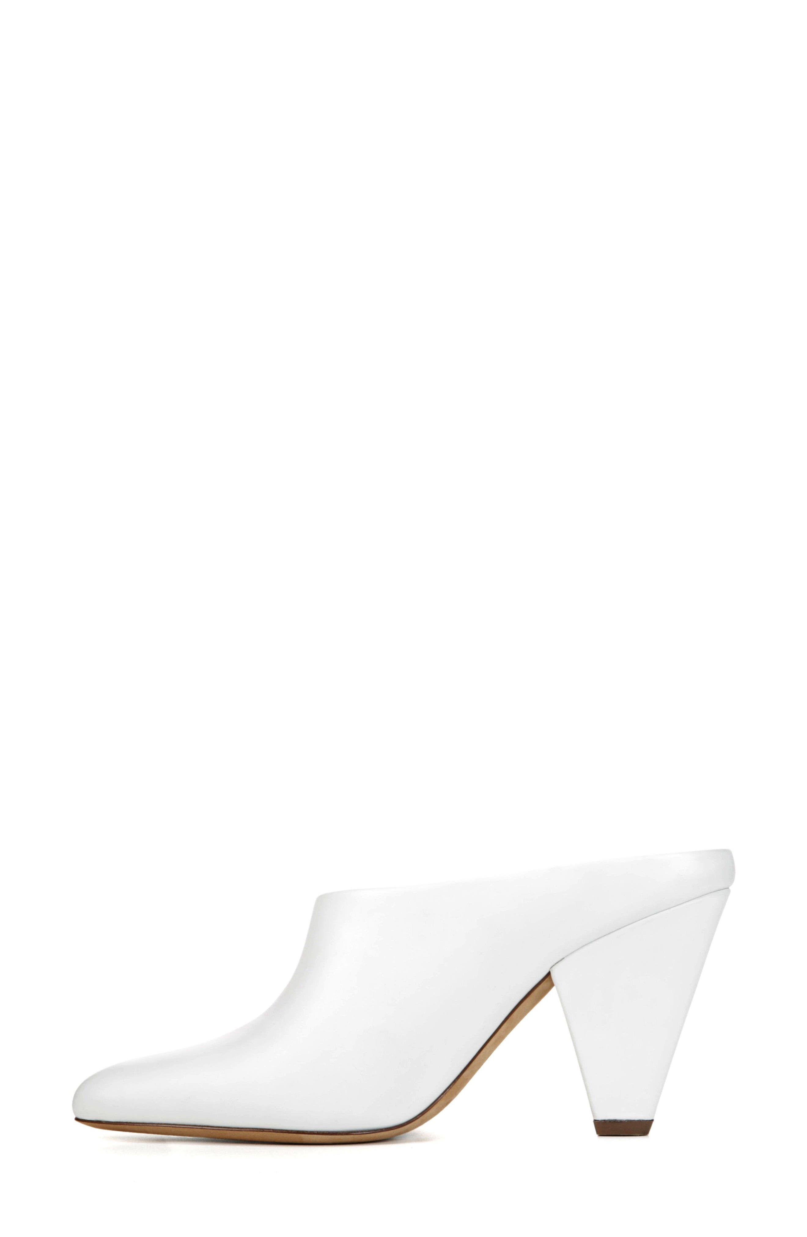 Emberly Mule, Alternate, color, WHITE LEATHER