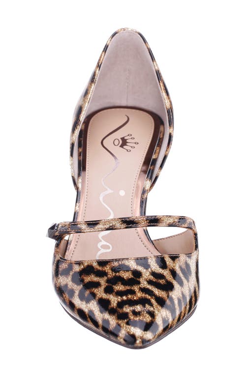 Nina Nashly Pointed Toe Cap Toe Mary Jane Pump In Brown