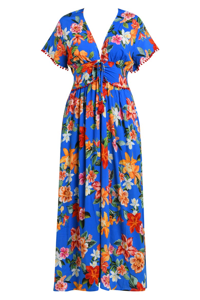 Modern Maxi Cover-Up Dress, Alternate, color, BLUE MULTI