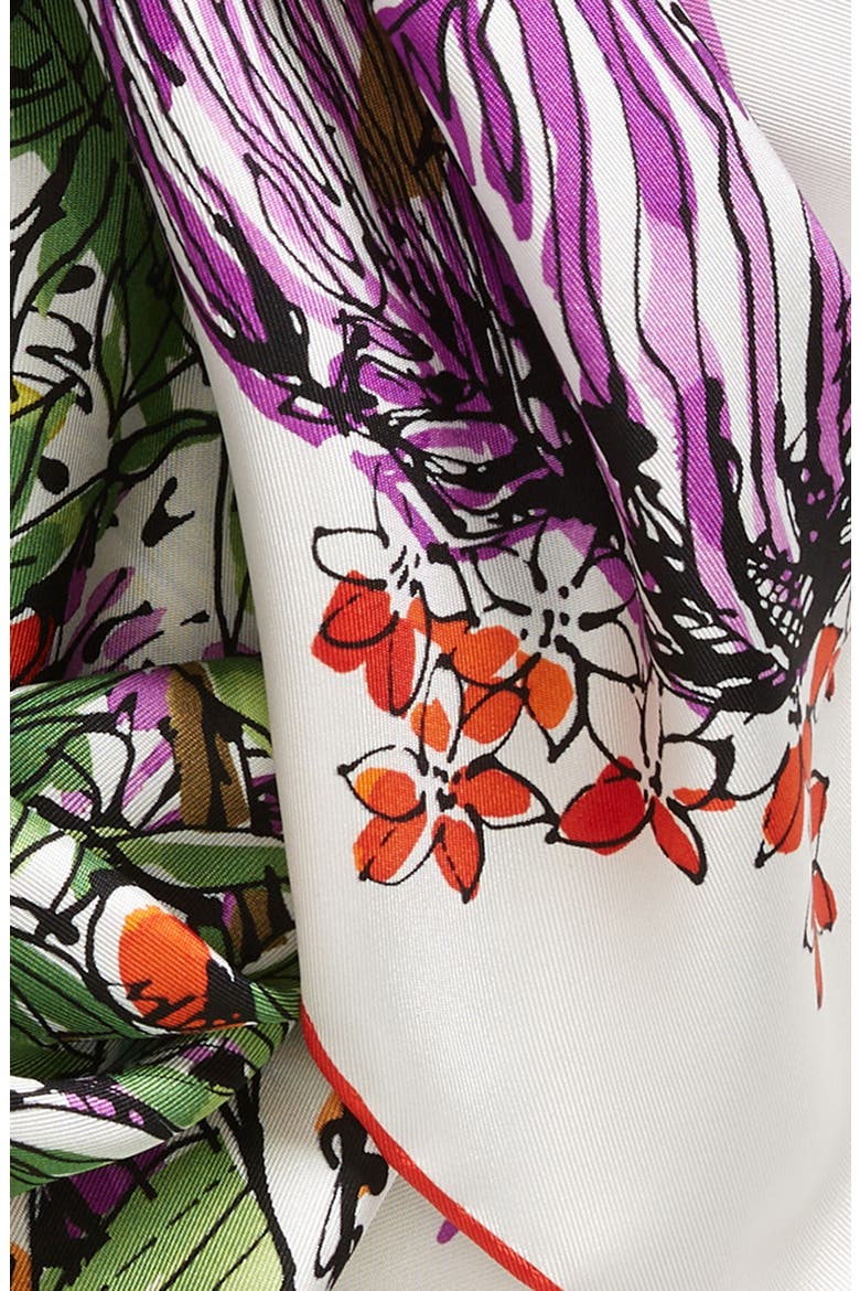 Jungle Print Square Silk Scarf, Alternate, color, MASCARPONE/ MULTICOLOR