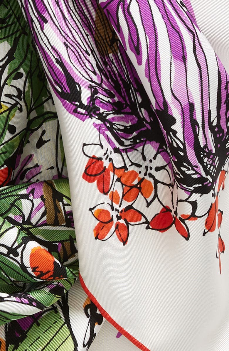 FERRAGAMO Jungle Print Square Silk Scarf, Alternate, color,