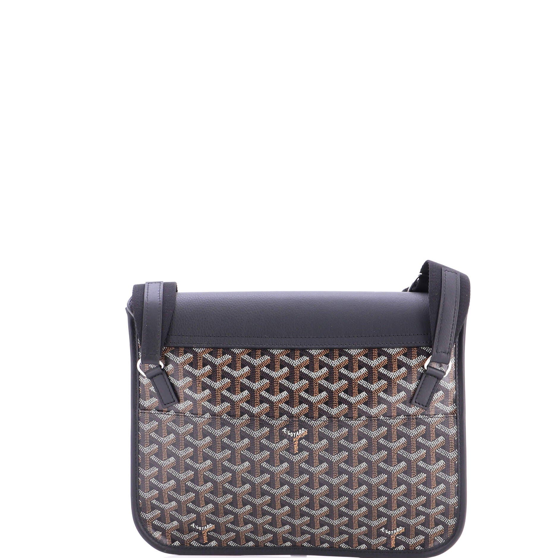 Pre-Owned Goyard Coursier Messenger Bag Coated Canvas and Leather, Alternate, color, Black