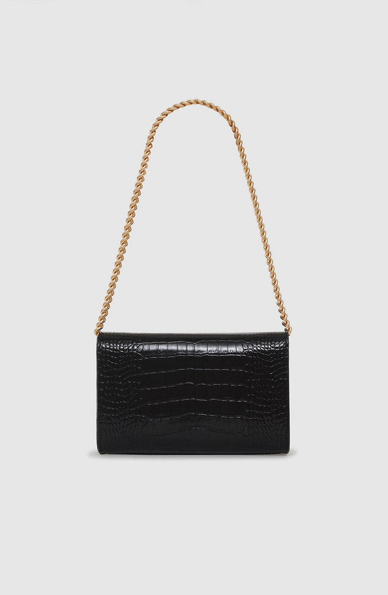 ANINE BING Elly Clutch, Alternate, color, Black Embossed