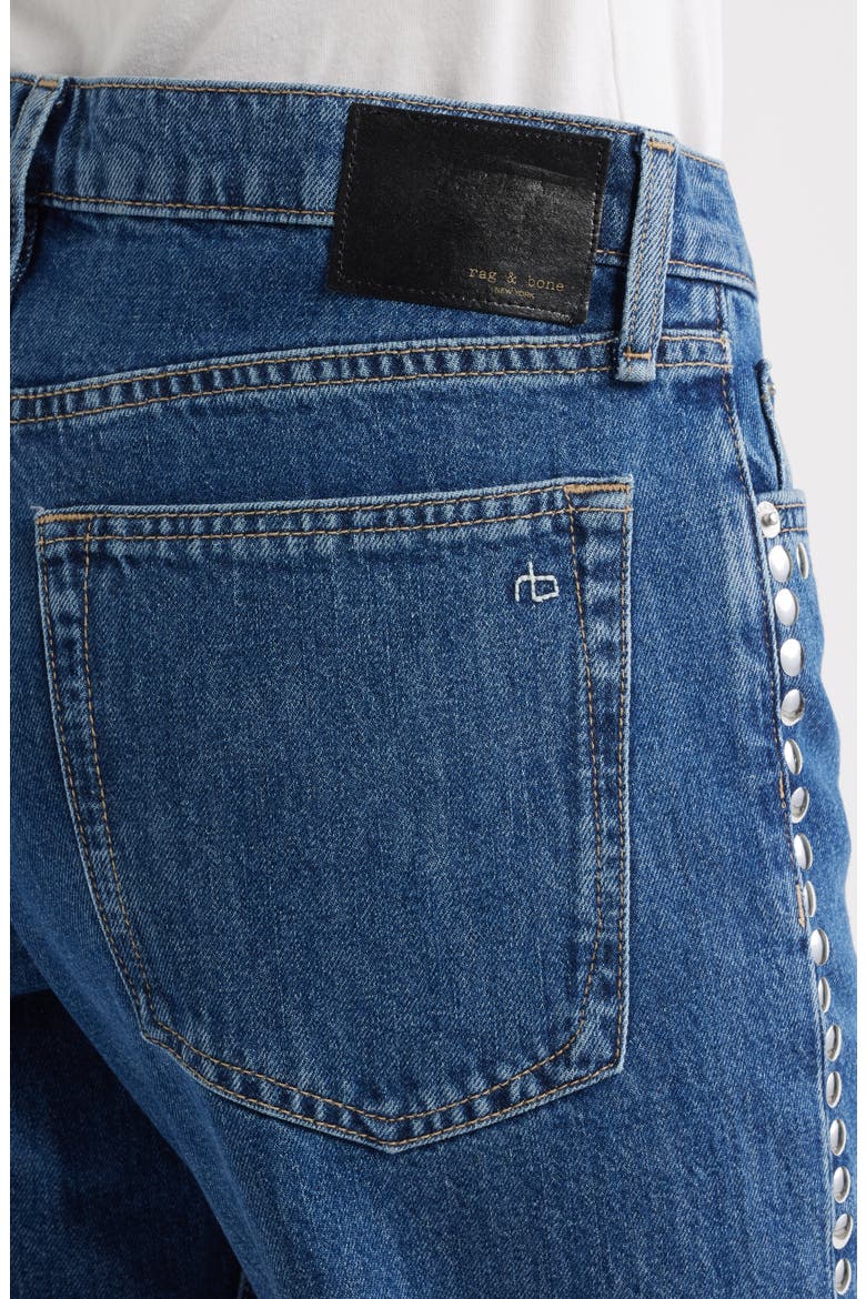 Saige Studded Low Rise Full Length Relaxed Straight Leg Jeans, Alternate, color, PARK STUD