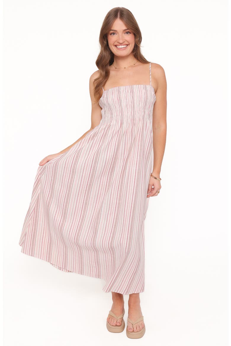 Bindy Stripe Smocked Maxi Dress, Alternate, color, PINK STRIPE