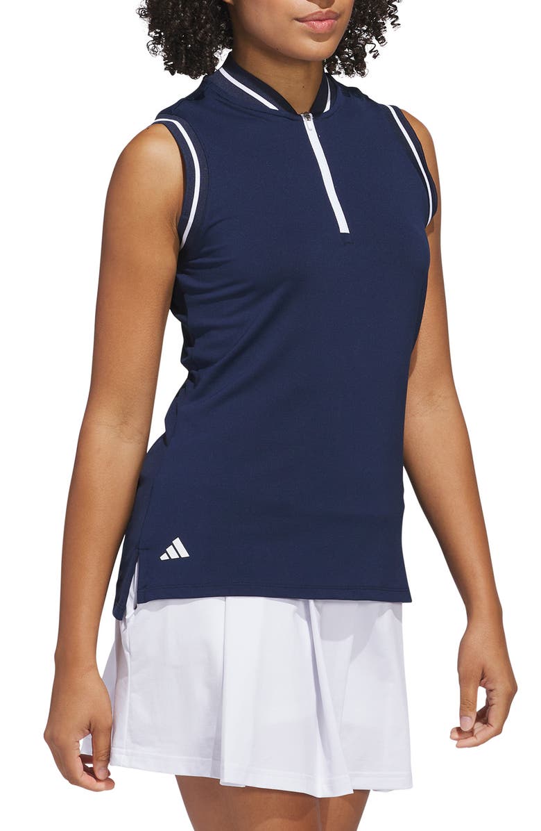 adidas Golf Ultimate 365 Sleeveless Golf Half Zip Top, Alternate, color, Collegiate Navy/ White