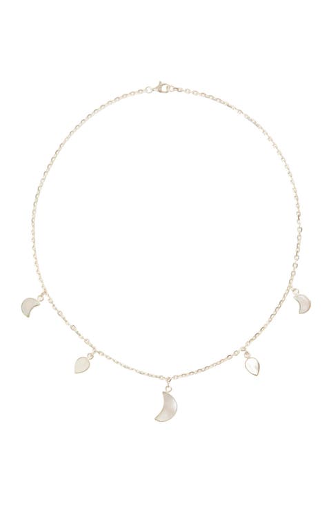 Petite Moon Necklace, Silver