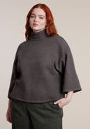 ELOQUII Boxy Three Quarter Sleeve Turtleneck