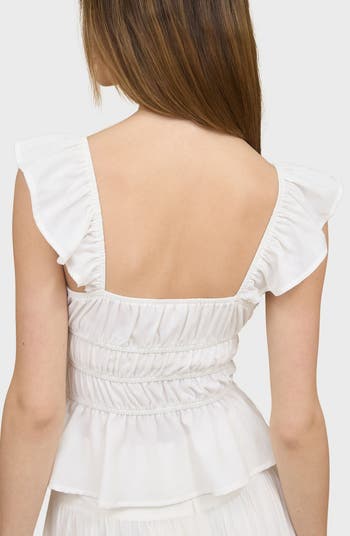 Ruffle Shirred Peplum Tank