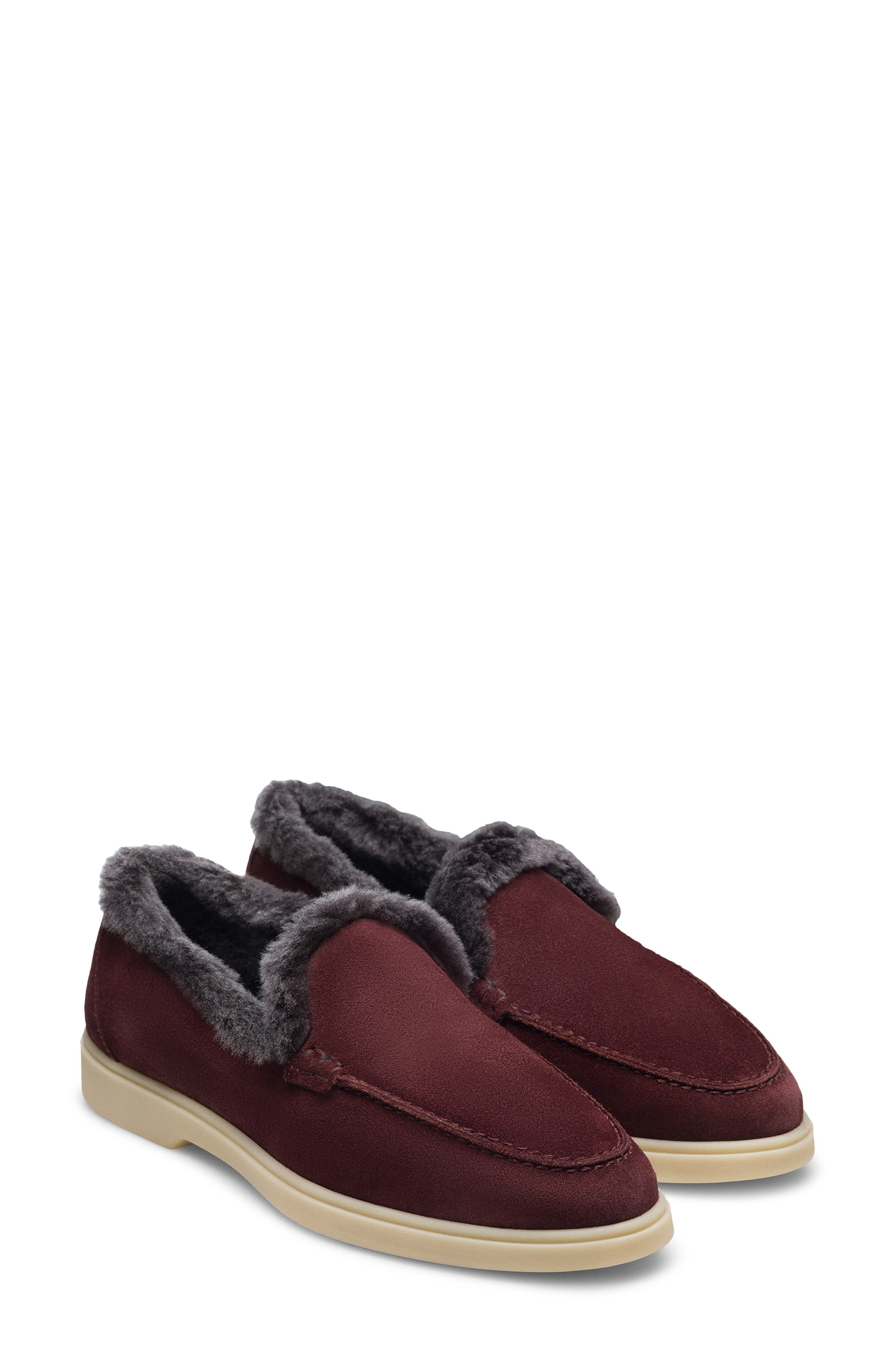  Burgundy Suede/ Shearling