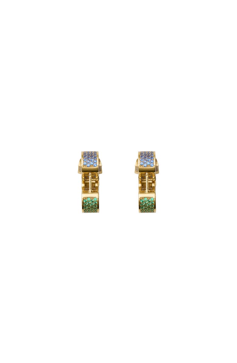 Burberry Souvenir Pavé Earrings, Alternate, color, Gold/Multicolour