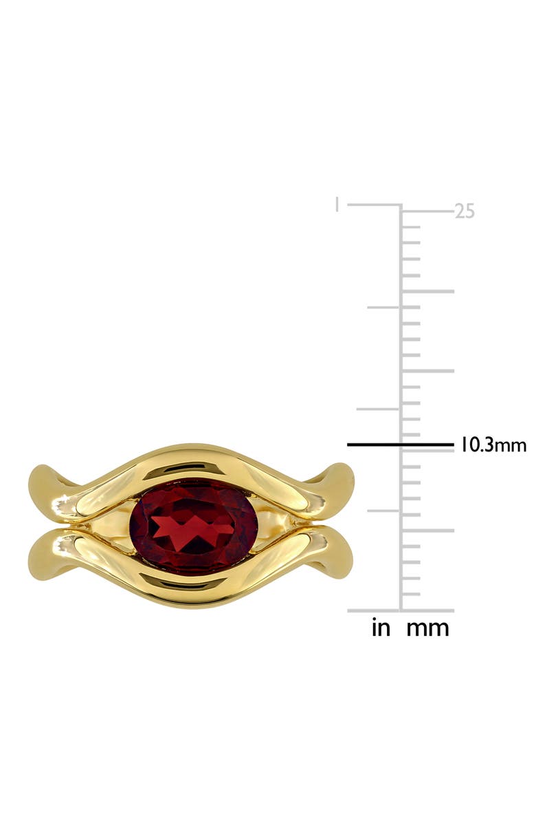 DELMAR Garnet Solitaire Wavy Band Ring, Alternate, color, Red
