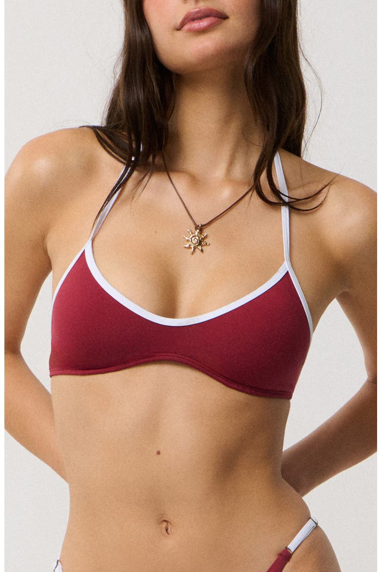 Classic Surf Halter Swim Top, Main, color, PLUM