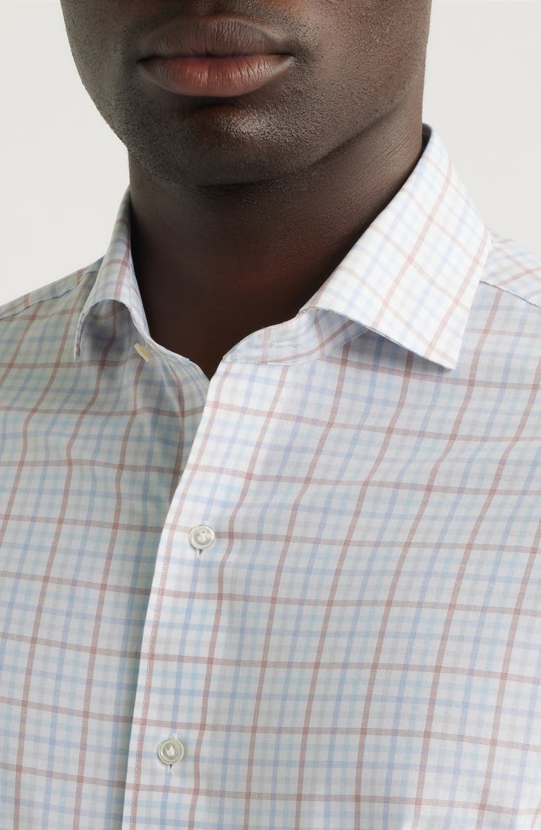 Peter Millar Crown Crafted Main Performance Poplin Button-Up Shirt, Alternate, color, Blue Frost