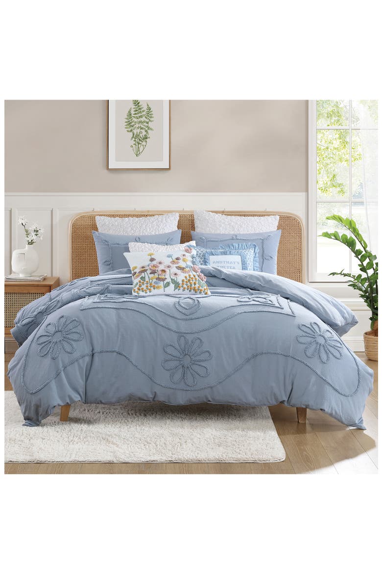 Retro Scroll Comforter & Shams Set, Alternate, color, BLUE