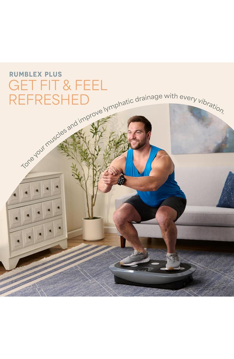 Lifepro Rumblex Plus 4D Vibration Plate Machine Exercise Machine with Triple Motors for Recovery and Fat Burn, Alternate, color, Grey
