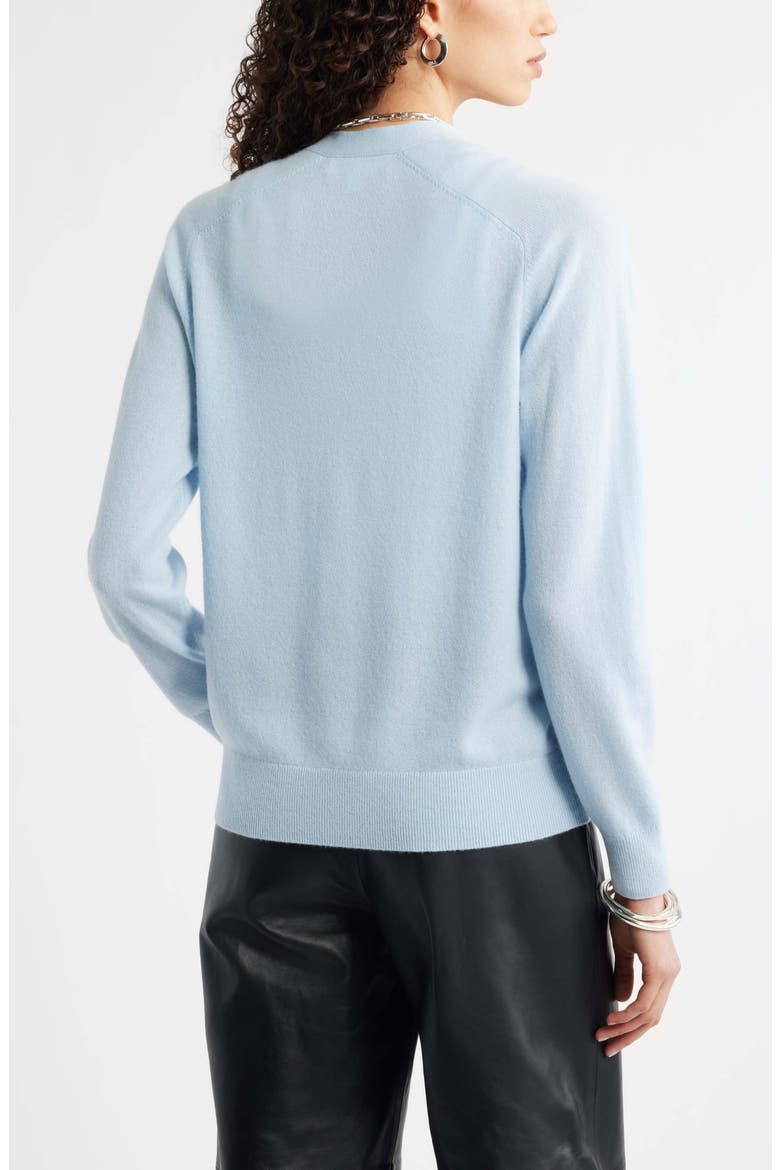 Cashmere V-Neck Cardigan, Alternate, color, BLUE SUBDUED