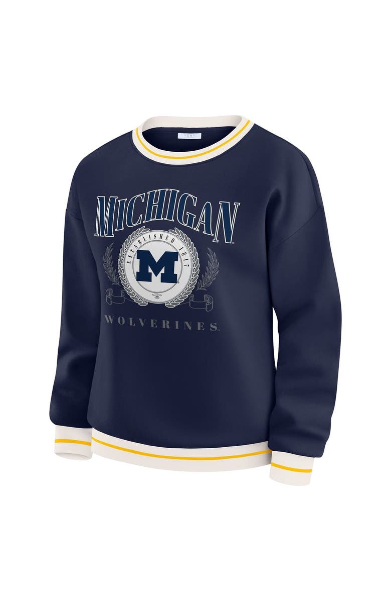 WEAR by Erin Andrews Women's WEAR by Erin Andrews Navy Michigan Wolverines Seal Sweatshirt, Alternate, color, Navy