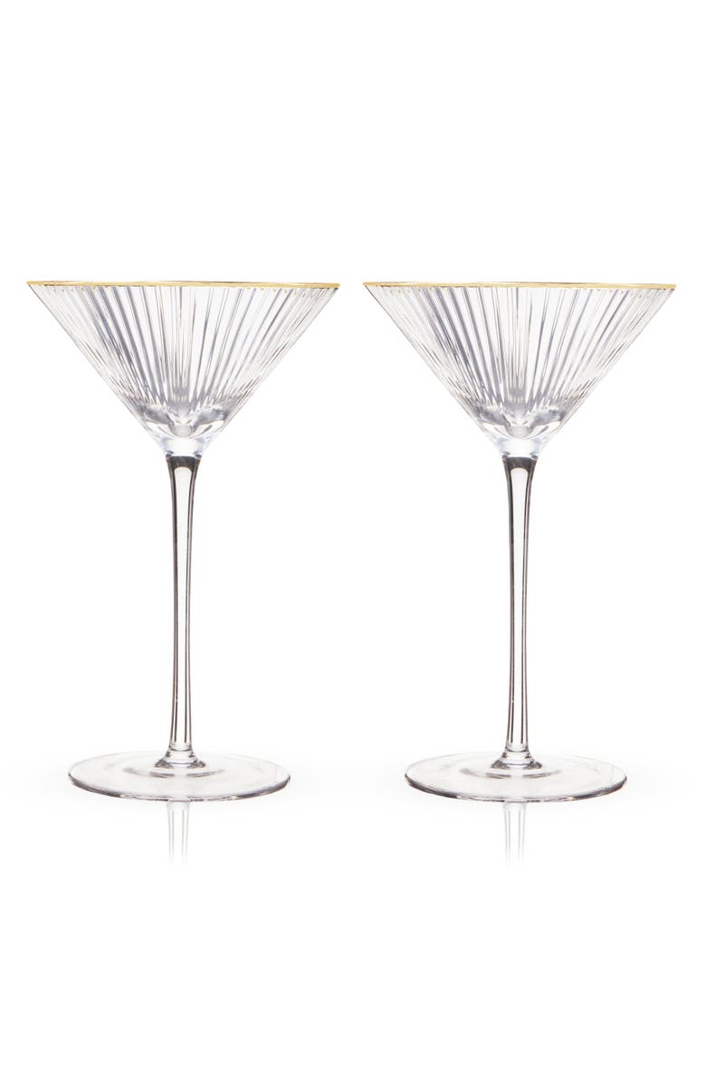 Viski Meridian Crystal Martini Glasses Set of 2, Main, color, Clear