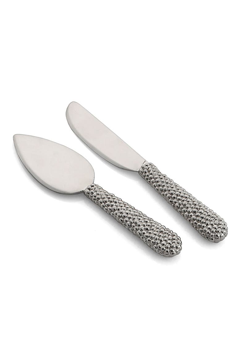 'Molten' Cheese Knife Set, Main, color, SILVER