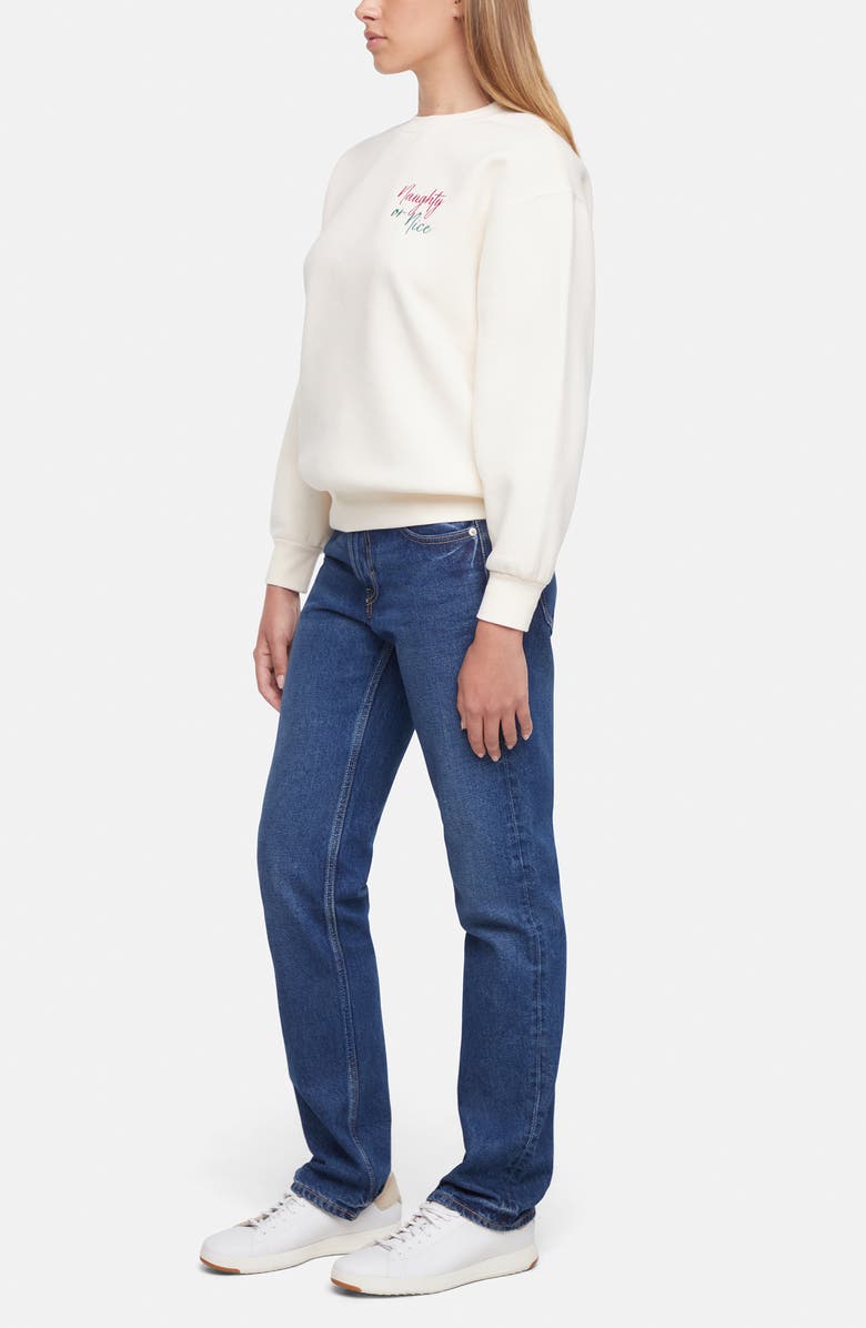 Wildfox Charlie Naughty or Nice Sweatshirt, Alternate, color, Eggnog