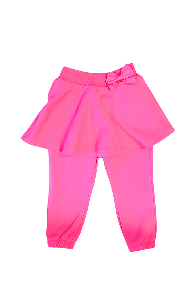 Bits & Bows Skirted Bow Joggers, Main, color, Hot Pink