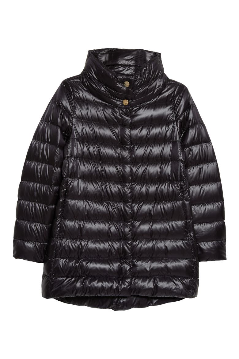 Amelia Water Repellent Down Puffer Coat, Alternate, color, BLACK