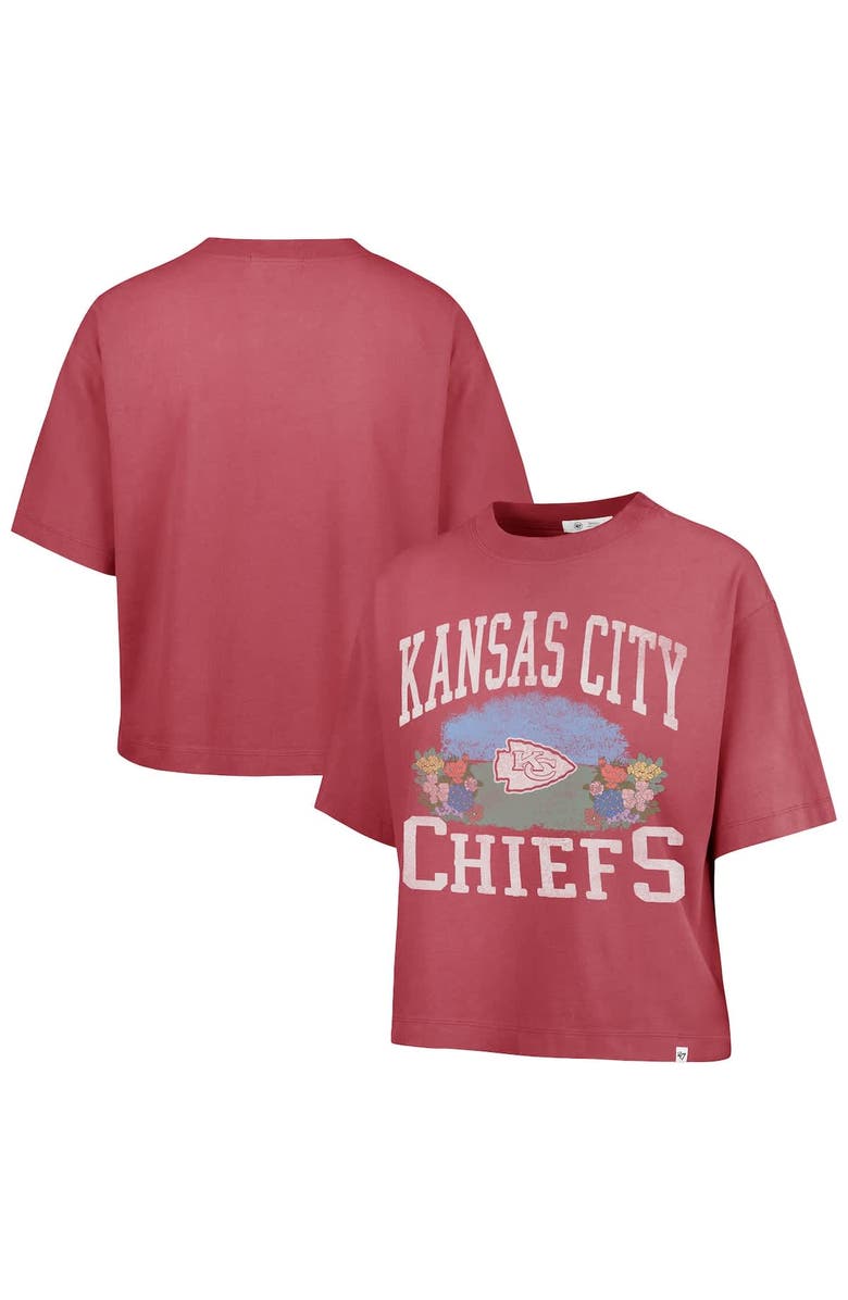 '47 Women's '47  Light Red Kansas City Chiefs Florentina Montauk Cropped T-Shirt, Main, color, 