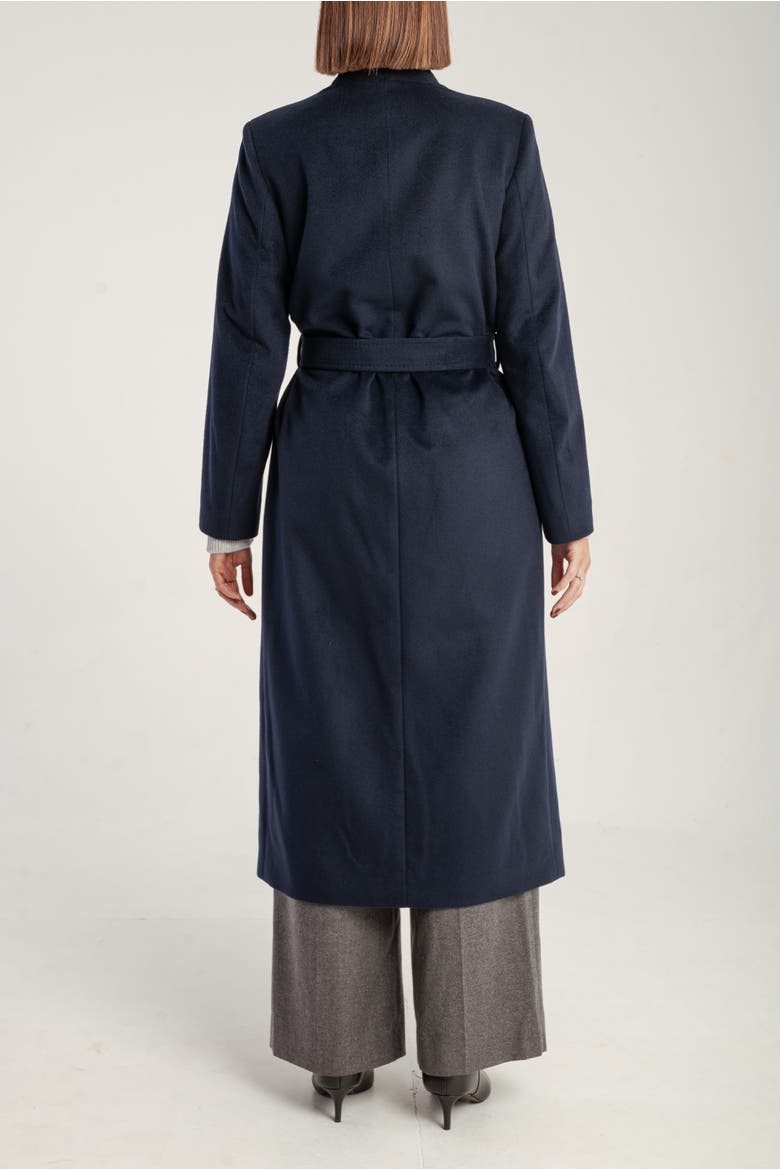 Cashmere Belted Long Coat, Alternate, color, Navy