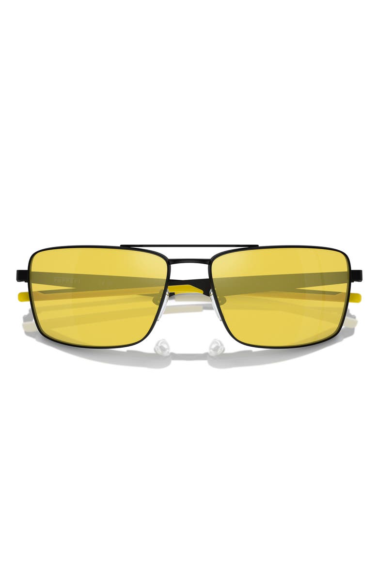 Scuderia Ferrari 60mm Rectangular Aviator Sunglasses, Alternate, color, Yellow