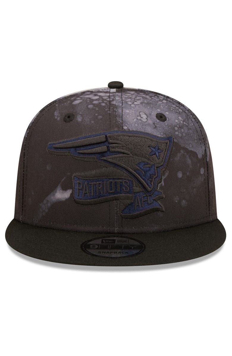 New Era Men's New Era Black New England Patriots Ink Dye 2022 Sideline 9FIFTY Snapback Hat, Alternate, color, 