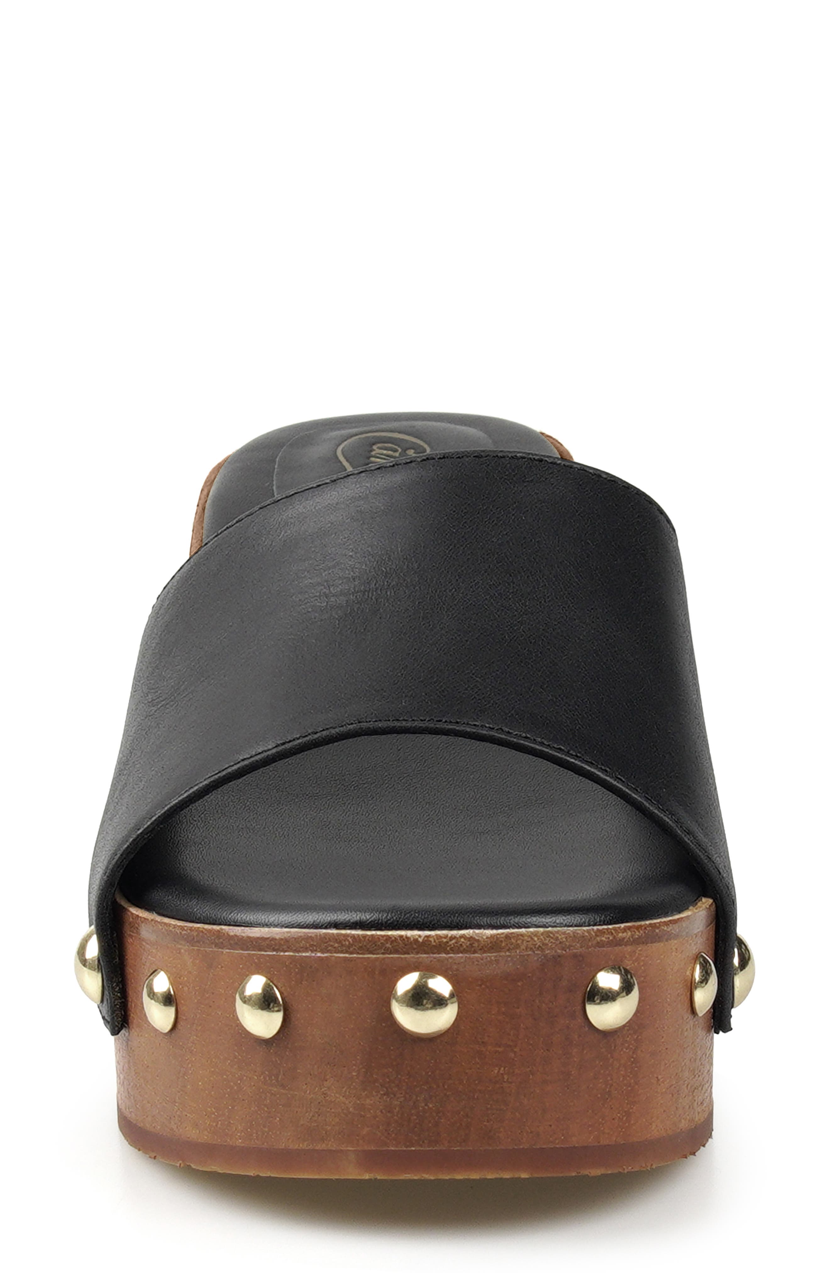 Candie's Jewell Platform Wedge Slide Sandal, Alternate, color, Black Leather