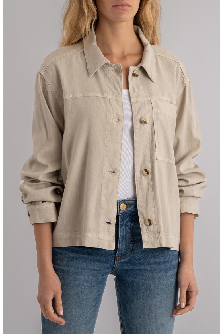 Bellamy Linen Blend Shirt Jacket, Main, color, SAND