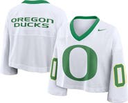 Nike Women's Nike White Oregon Ducks Oversized Logo Cropped Fashion Jersey
